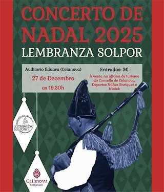 Fechas, información, programa, cartel, imágenes, mapa y ubicación de Concierto de Navidad (2025) en Celanova