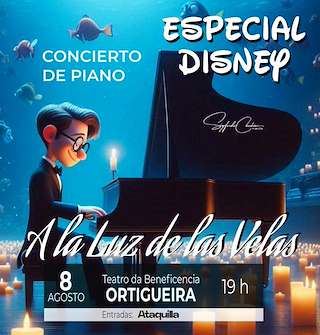 Fechas, información, programa, cartel, imágenes, mapa y ubicación de Concierto de Piano "A La Luz de Las Velas" - Especial Disney  en  Ortigueira