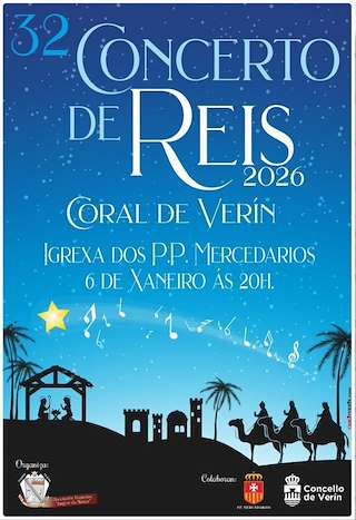 Fechas, información, programa, cartel, imágenes, mapa y ubicación de XXXII Concierto de Reyes (2026)  en  Verín