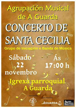 Fechas, información, programa, cartel, imágenes, mapa y ubicación de Concierto de Santa Cecilia (2025) en A Guarda