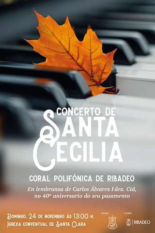 Fechas, información, programa, cartel, imágenes, mapa y ubicación de Concierto de Santa Cecilia de la Coral Polifónica  en  Ribadeo