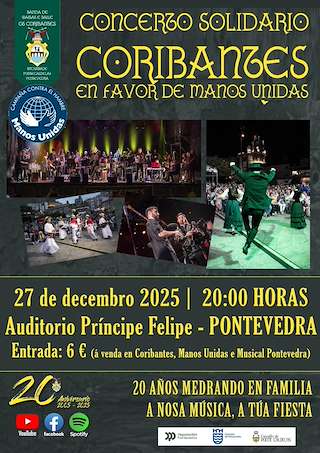 Fechas, información, programa, cartel, imágenes, mapa y ubicación de Concierto Solidario Coribantes (2025) en Pontevedra