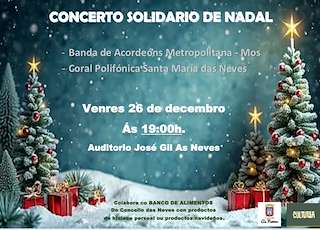 Fechas, información, programa, cartel, imágenes, mapa y ubicación de Concierto Solidario de Navidad (2025)  en  As Neves