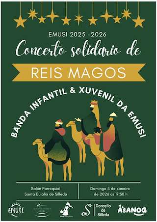 Fechas, información, programa, cartel, imágenes, mapa y ubicación de Concierto Solidario de Reyes Magos (2026) en Silleda