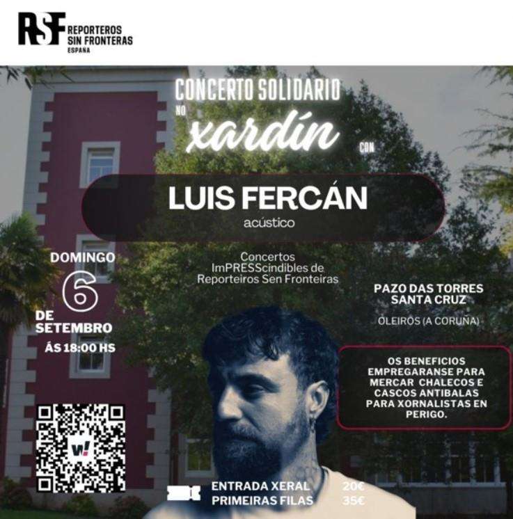 Concierto Solidario no Xardín con Luis Fercán (2026) en Oleiros