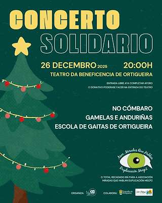 Fechas, información, programa, cartel, imágenes, mapa y ubicación de Concierto Solidario  (2025) en Ortigueira