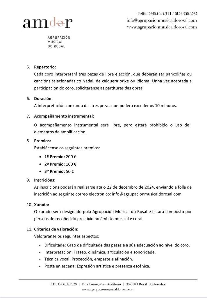 I Concuros Infanto - Xuvenil de Panxoliñas en O Rosal