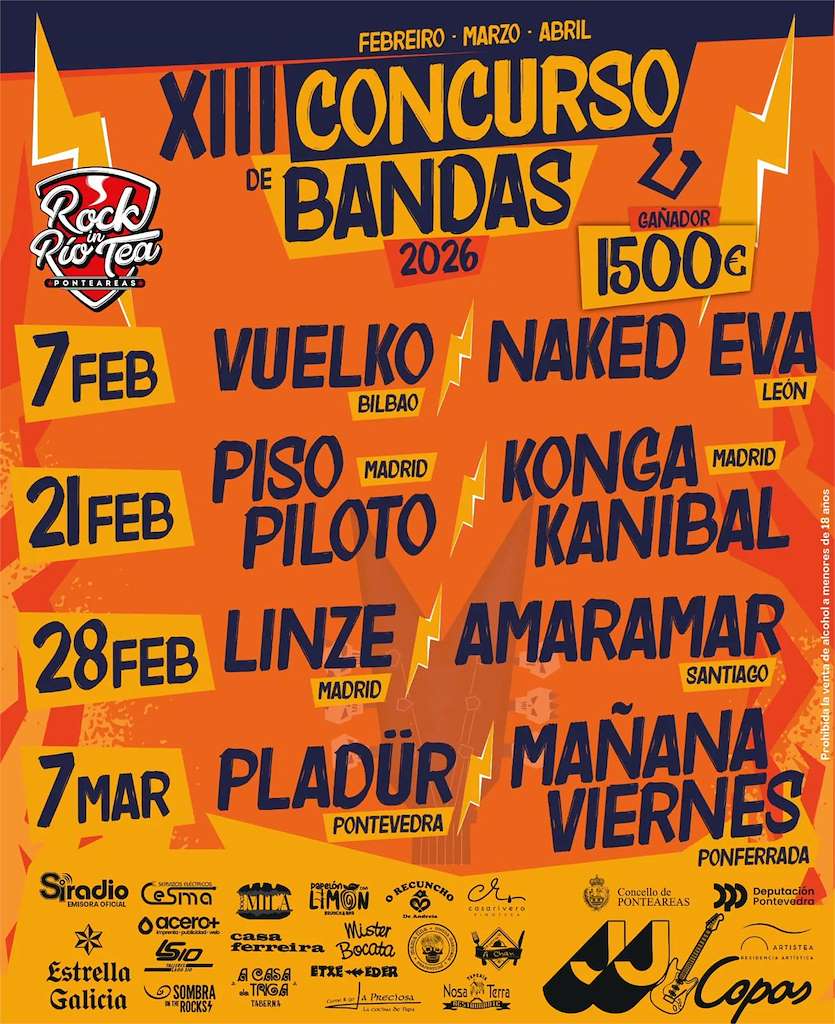 XIII Concurso de Bandas Rock In Tea (2026) en Ponteareas
