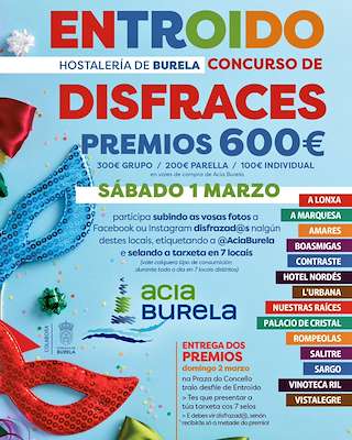 Fechas, información, programa, cartel, imágenes, mapa y ubicación de Concurso de Entroido da Hostalería  en  Burela