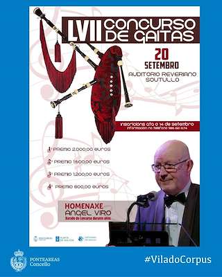 Fechas, información, programa, cartel, imágenes, mapa y ubicación de LVII Concurso de Gaitas  en  Ponteareas