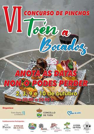 Fechas, información, programa, cartel, imágenes, mapa y ubicación de VI Concurso de Pinchos - Toén a Bocados (2026)