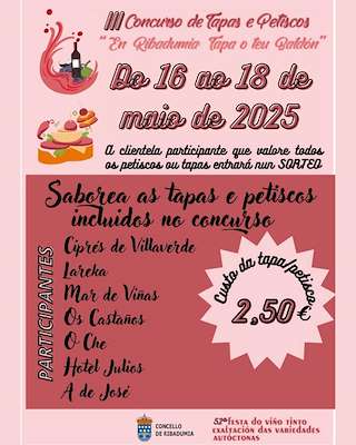 Fechas, información, programa, cartel, imágenes, mapa y ubicación de III Concurso de Tapas e Petiscos de Barrantes  en  Ribadumia