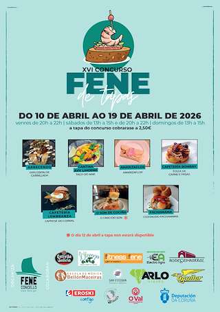Fechas, información, programa, cartel, imágenes, mapa y ubicación de XVI Concurso de Tapas (2026) en Fene