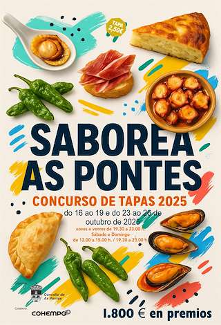 Fechas, información, programa, cartel, imágenes, mapa y ubicación de XIV Concurso de Tapas - Saborea As Pontes (2025)