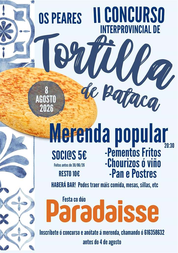II Concurso Interprovincial de Tortilla (2026) en A Peroxa
