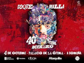 Fechas, información, programa, cartel, imágenes, mapa y ubicación de Coque Malla  - 40 Aniversario Tour (2025)  en  A Coruña