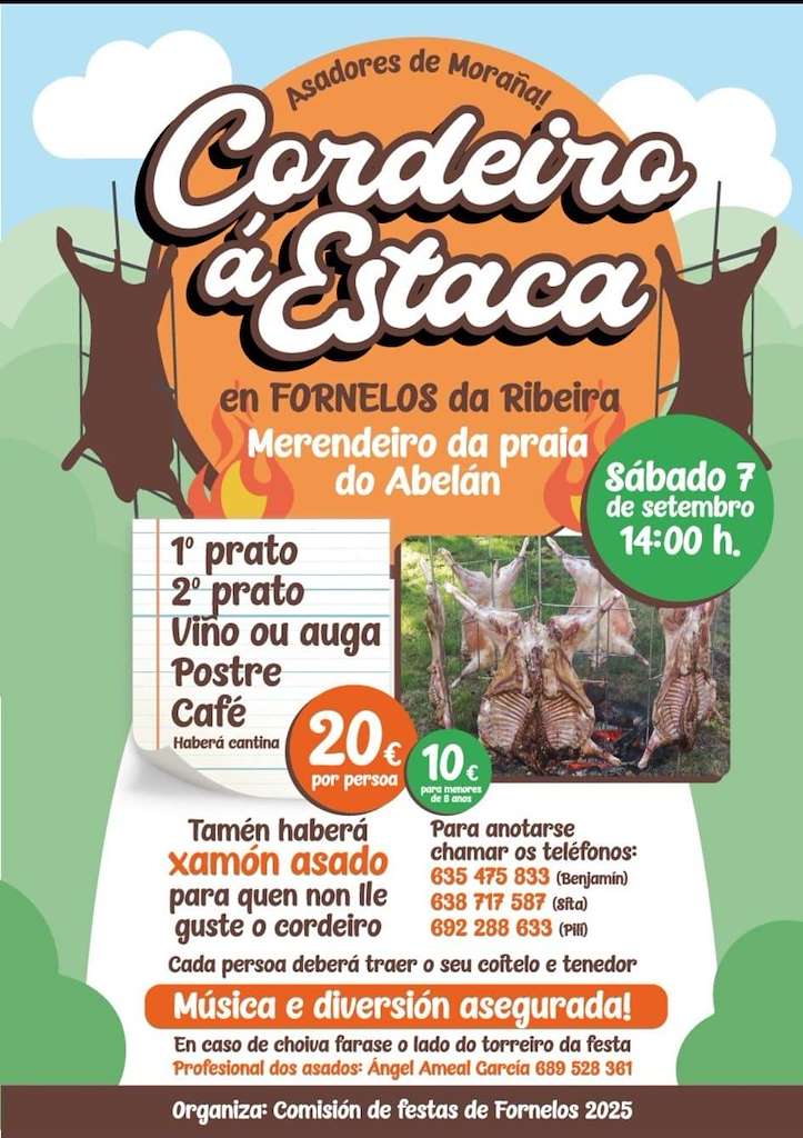 Cordeiro á Estaca de Fornelos en Salvaterra do Miño