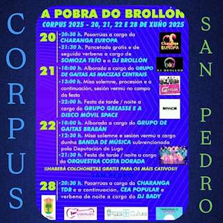 Fechas, información, programa, cartel, imágenes, mapa y ubicación de Corpus Christi  en  A Pobra do Brollón