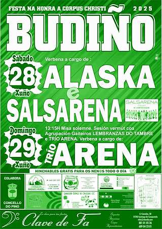 Fechas, información, programa, cartel, imágenes, mapa y ubicación de Corpus Christi de Budiño  en  O Pino