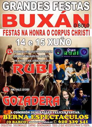 Fechas, información, programa, cartel, imágenes, mapa y ubicación de Corpus Christi de Buxán   en  O Bolo