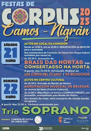 Fechas, información, programa, cartel, imágenes, mapa y ubicación de Corpus Christi de Camos  en  Nigrán