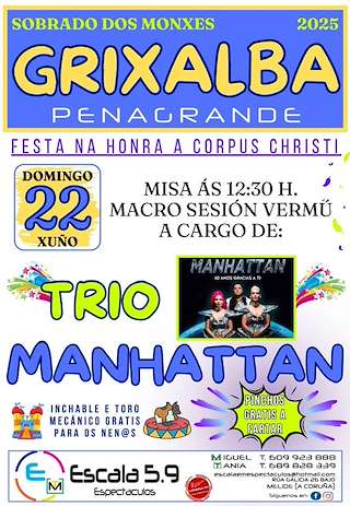 Fechas, información, programa, cartel, imágenes, mapa y ubicación de Corpus Christi de Grixalba  en  Sobrado