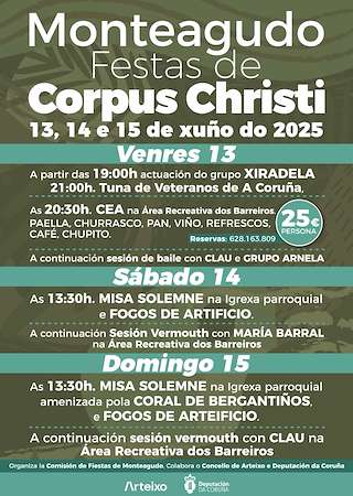 Fechas, información, programa, cartel, imágenes, mapa y ubicación de Corpus Christi de Monteagudo  en  Arteixo
