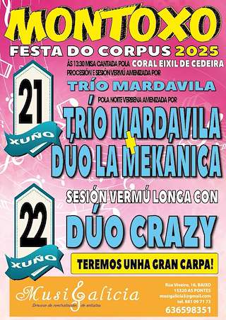 Fechas, información, programa, cartel, imágenes, mapa y ubicación de Corpus Christi de Montoxo  en  Cedeira