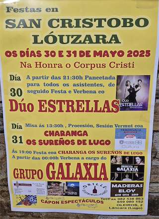 Fechas, información, programa, cartel, imágenes, mapa y ubicación de Corpus Christi de San Cristobo de Lóuzara  en  Samos