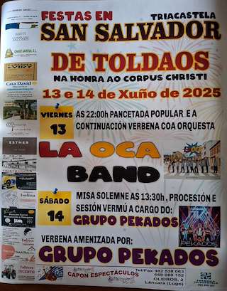 Fechas, información, programa, cartel, imágenes, mapa y ubicación de Corpus Christi de Toldaos  en  Triacastela