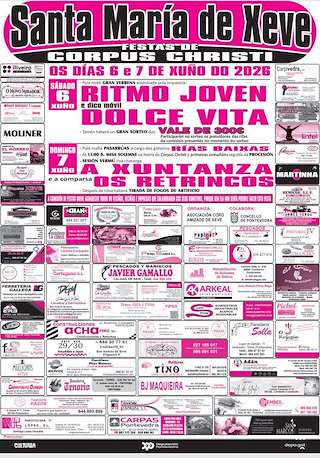 Fechas, información, programa, cartel, imágenes, mapa y ubicación de Corpus Christi de Xeve (2026)  en  Pontevedra