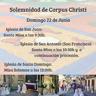Fechas, información, programa, cartel, imágenes, mapa y ubicación de Corpus Christi   en  Ribadavia
