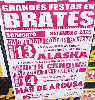 Fechas, información, programa, cartel, imágenes, mapa y ubicación de Corpus Christi y Santa Lucía de Brates  en  Boimorto