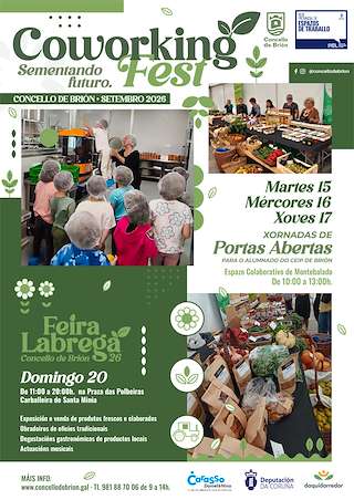 Fechas, información, programa, cartel, imágenes, mapa y ubicación de Coworking Fest  (2026) en Brión