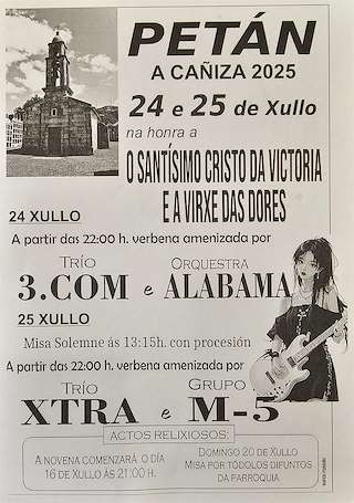 Fechas, información, programa, cartel, imágenes, mapa y ubicación de Cristo da Vitoria e Virxe das Dores de Petán  en  A Cañiza