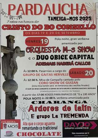 Fechas, información, programa, cartel, imágenes, mapa y ubicación de Cristo do Bo Consello de Pardaucha  en  Mos
