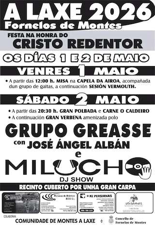 Fechas, información, programa, cartel, imágenes, mapa y ubicación de Cristo Redentor de A Laxe (2026)  en  Fornelos de Montes