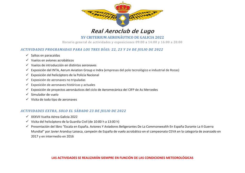 XV Criterium Aeronáutico en Castro de Rei