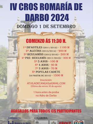 Fechas, información, programa, cartel, imágenes, mapa y ubicación de IV Cross da Romaría de Darbo  en  Cangas de Morrazo