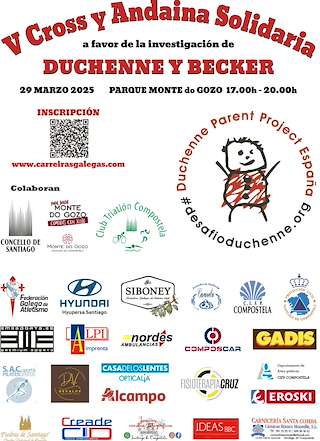 Fechas, información, programa, cartel, imágenes, mapa y ubicación de V Cross Solidario a Favor da Investigación de Duchenne y Becker “Unha tarde con Samuel”  en  Santiago de Compostela