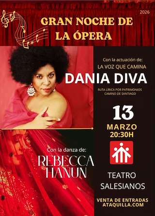 Fechas, información, programa, cartel, imágenes, mapa y ubicación de Dania Diva - Gran Noche de la Ópera (2026)  en  Vigo