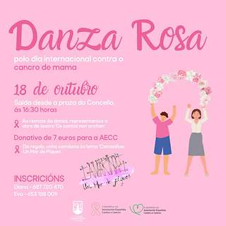 Fechas, información, programa, cartel, imágenes, mapa y ubicación de Danza Rosa Contra o Cancro de Mama (2025)  en  Camariñas
