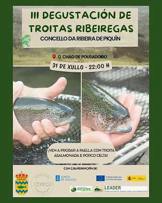 Fechas, información, programa, cartel, imágenes, mapa y ubicación de III Degustación de Troitas Ribeiregas (2026)  en  A Ribeira de Piquín