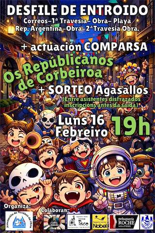 Fechas, información, programa, cartel, imágenes, mapa y ubicación de Desfile de Carnaval de Obra (2026)  en  Sada