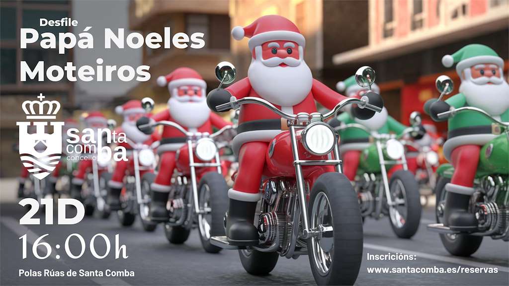 Desfile Motero de Papá Noel  en Santa Comba