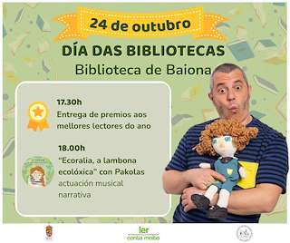 Fechas, información, programa, cartel, imágenes, mapa y ubicación de Día da Biblioteca (2025)  en  Baiona