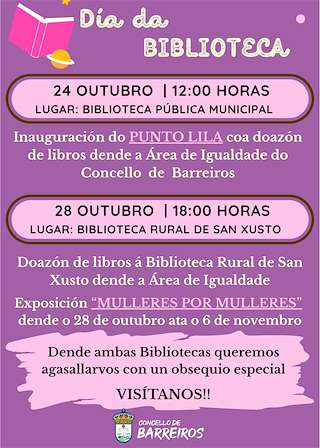 Fechas, información, programa, cartel, imágenes, mapa y ubicación de Día da Biblioteca (2025)  en  Barreiros