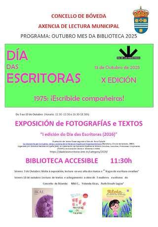 Fechas, información, programa, cartel, imágenes, mapa y ubicación de Día da Biblioteca (2025)  en  Bóveda