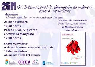 Fechas, información, programa, cartel, imágenes, mapa y ubicación de Día da Eliminación da Violencia contra as Mulleres (2025)  en  Cerceda
