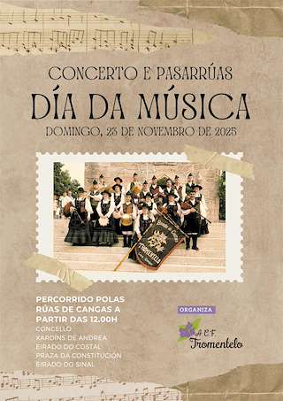 Fechas, información, programa, cartel, imágenes, mapa y ubicación de Día da Música  en  Cangas de Morrazo